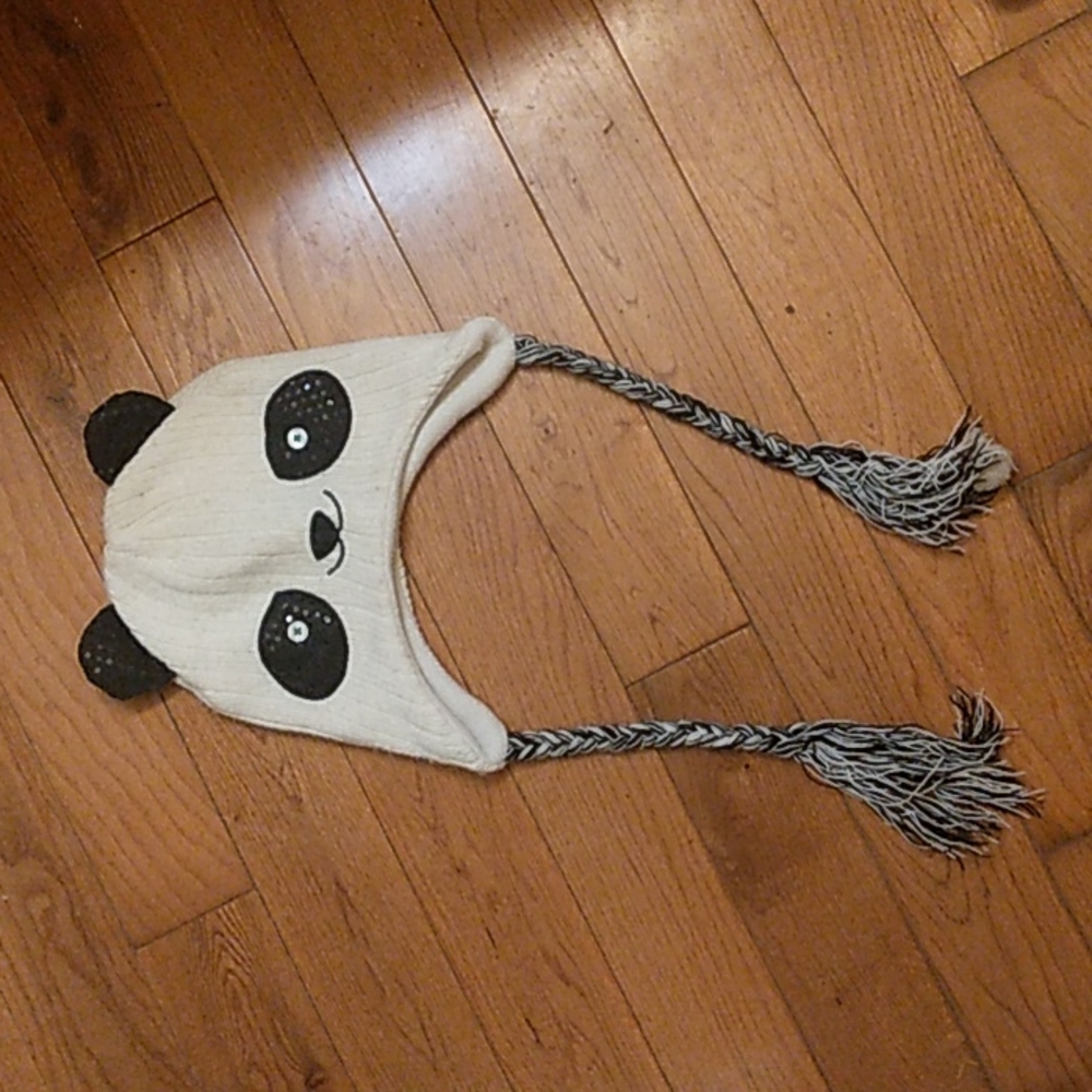 Adorable sequin panda toboggan